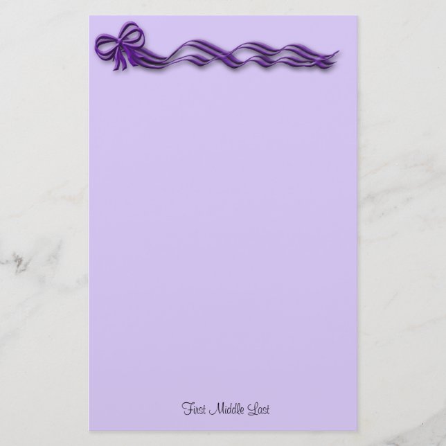 Papelería Girly Purple Ribbows (Anverso)