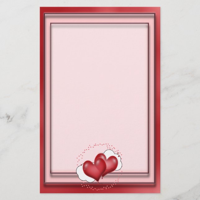 Papelería Globos cardíacos con corazones pequeños (Anverso)