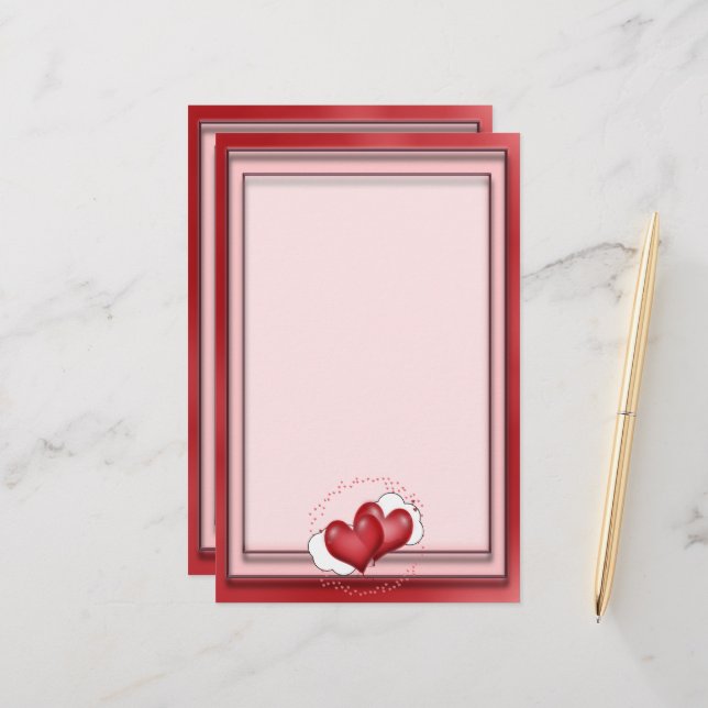 Papelería Globos cardíacos con corazones pequeños (Anverso/Reverso In Situ)