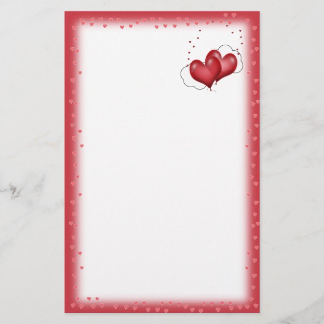 Papelería Globos cardíacos con corazones pequeños (Anverso)