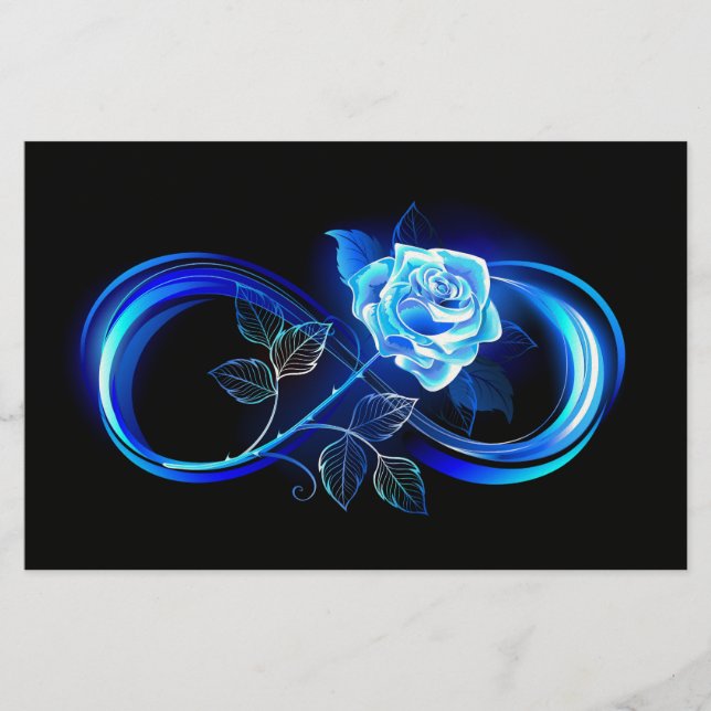 Papelería Glowing infinity with blue rose (Anverso)