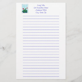 Papelería Gloxinia African Violet Flower Lined Stationery