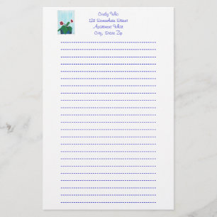 Papelería Gloxinia African Violet Flower Lined Stationery
