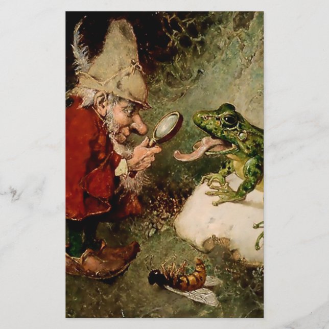 Papelería "Gnome Médica inspecciona la lengua de ranas" por  (Anverso)