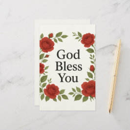 Papelería God Bless You Religious Rose Floral Cards