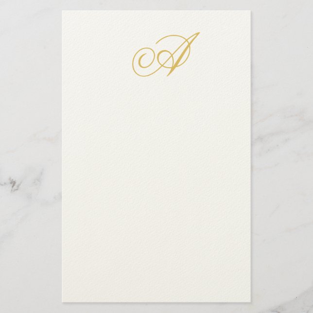 Papelería Gold Color Monogram Professional Classical Initial (Anverso)