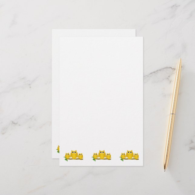 Papelería Gold Owls Design (Anverso/Reverso In Situ)