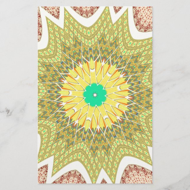 Papelería gOLDEN YELLOW Patrón tribal étnico africano (Anverso)