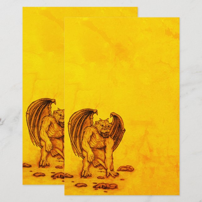 Papelería Golem Gargoyle (Anverso / Reverso)