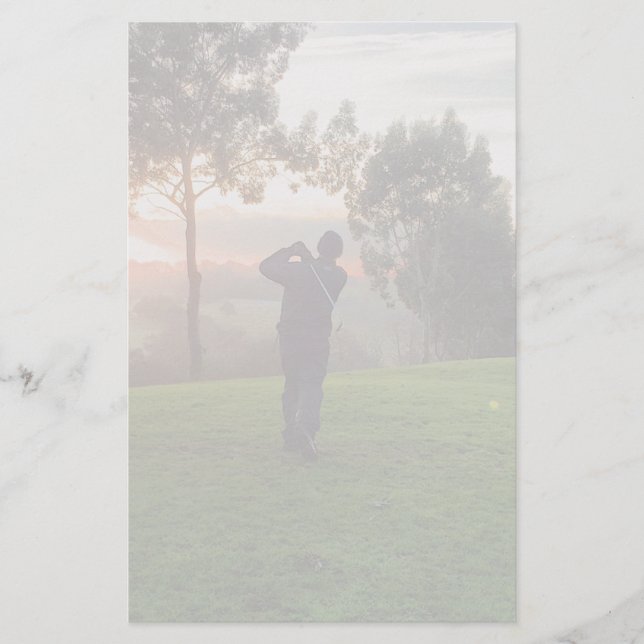 Papelería Golfista de la salida del sol (Anverso)