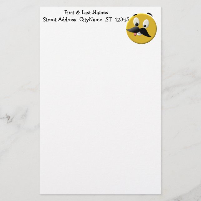 Papelería Goofy Happy Face con Mustache (Anverso)