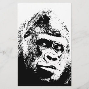 Papelería Gorila Pop Art Blanco y Negro