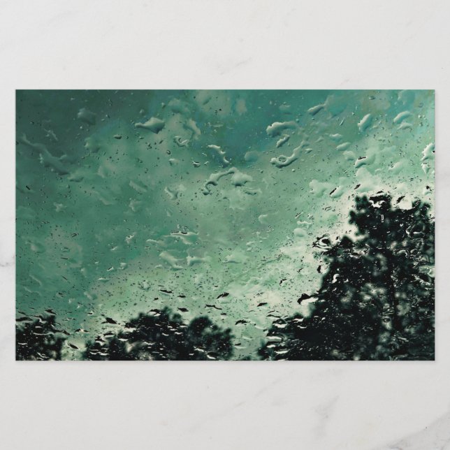 Papelería gotas de lluvia en la ventana  (Anverso)