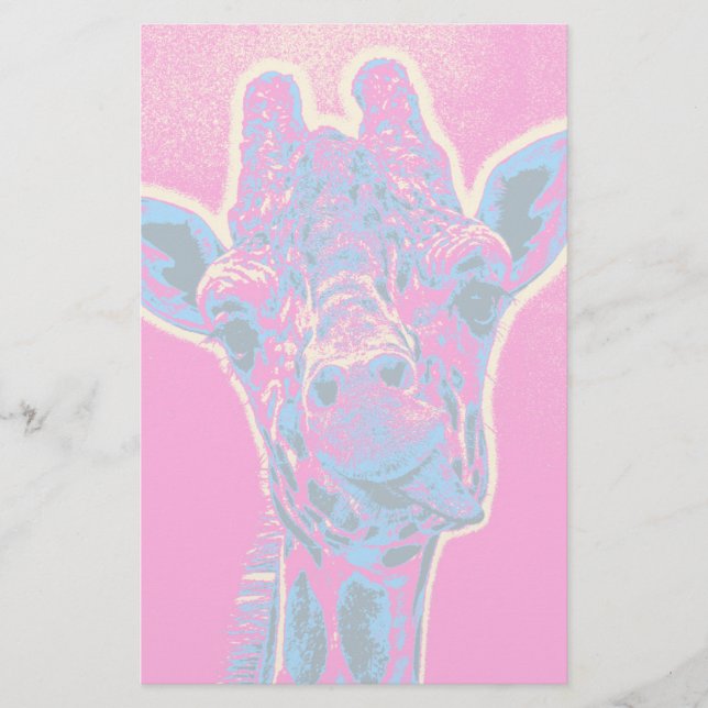 Papelería Graciosa jirafa sacando su lengua (Anverso)