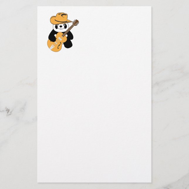 Papelería Gracioso panda con guitarra (Anverso)