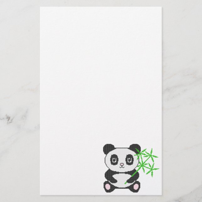 Papelería Gracioso panda de puntas cruzadas (Anverso)