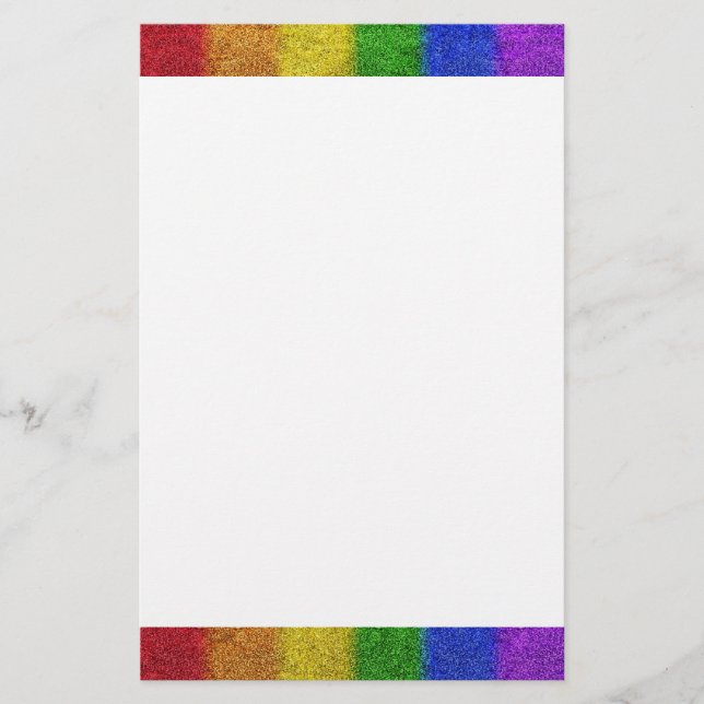 Papelería Gradiente de Purpurina de arcoiris caído (Anverso)