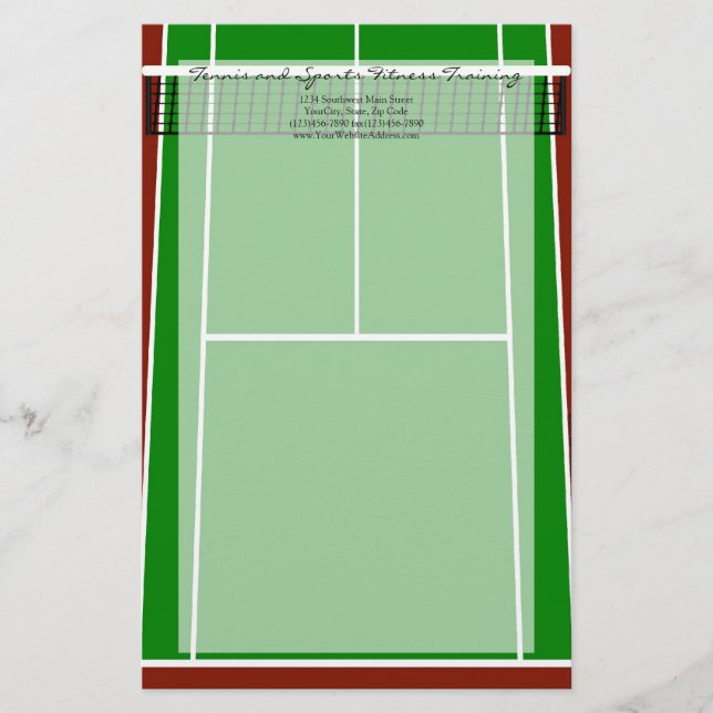 Papelería Gráfico de diseño de pista de tenis (Anverso)