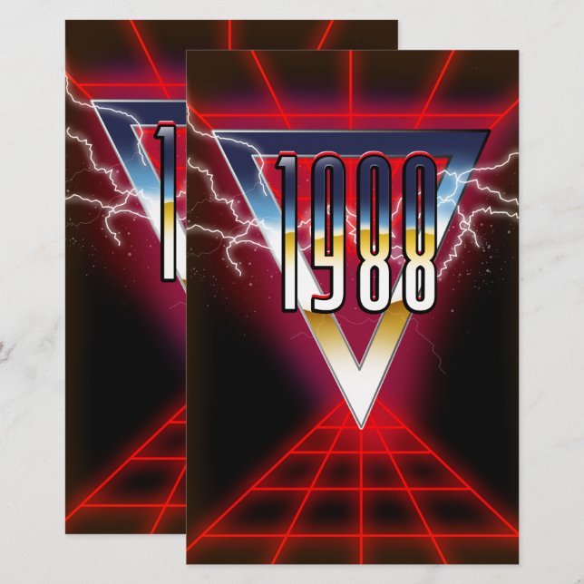 Papelería Gráfico tech noir de 1988 (Anverso / Reverso)
