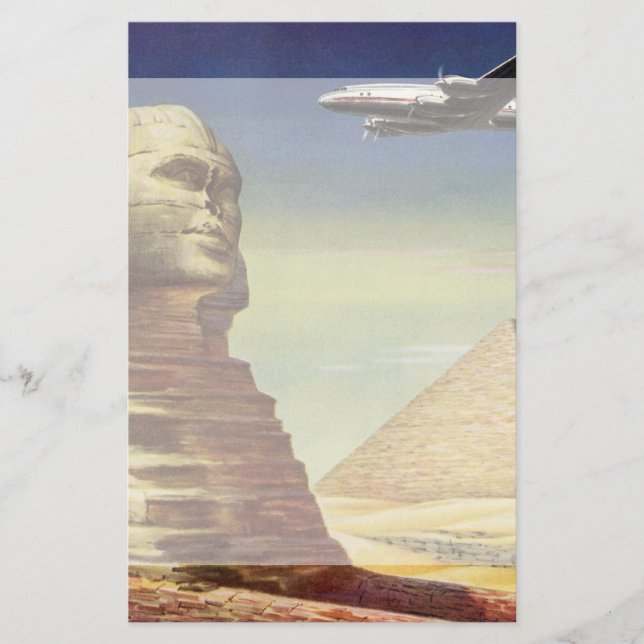 Papelería Gran Esfinge Vintage de Giza, Pirámides de Egipto (Anverso)