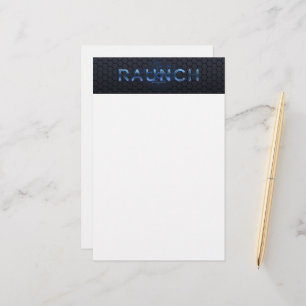 Papelería Gran letra azul delgadoJoe de raunch metálico