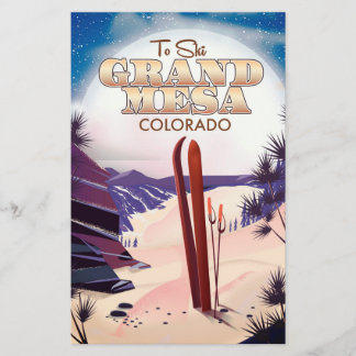 Papelería gran mesa, cartel de esquí de Colorado.