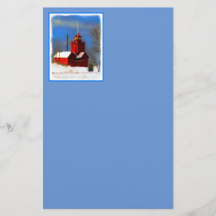 Papelería Gran pintura de faro rojo - Arte original