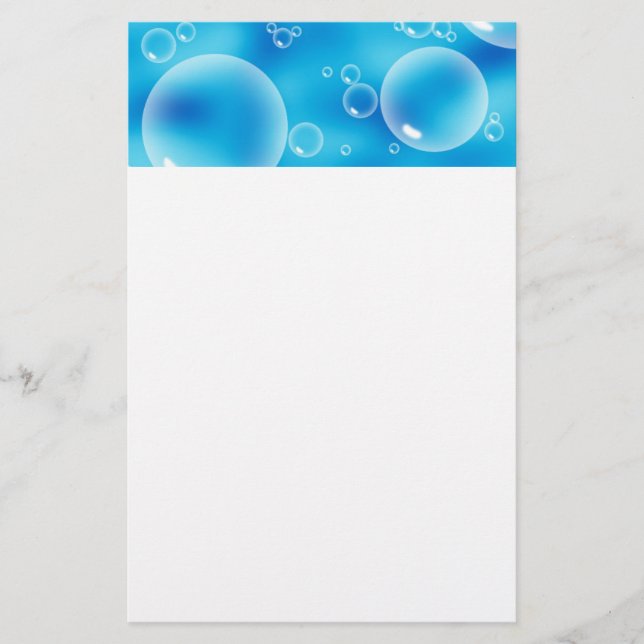Papelería Grandes burbujas azules (Anverso)