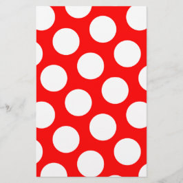 Papelería Grandes lunares rojos y blancos