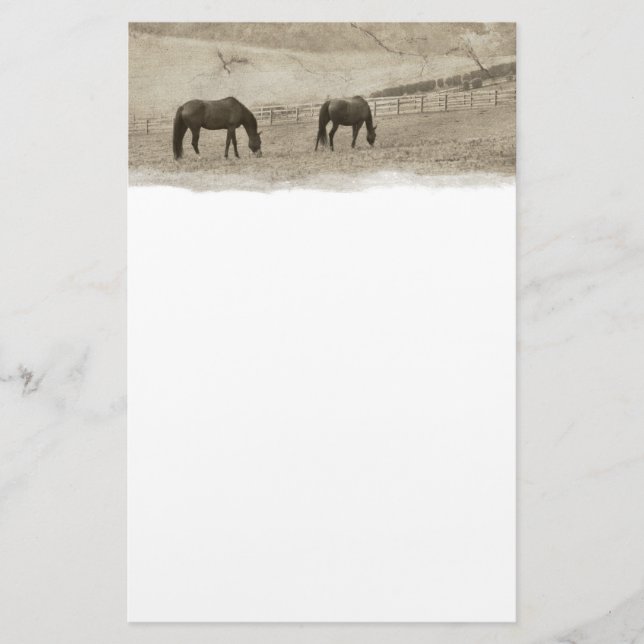 Papelería Granja de caballos Rústica (Anverso)