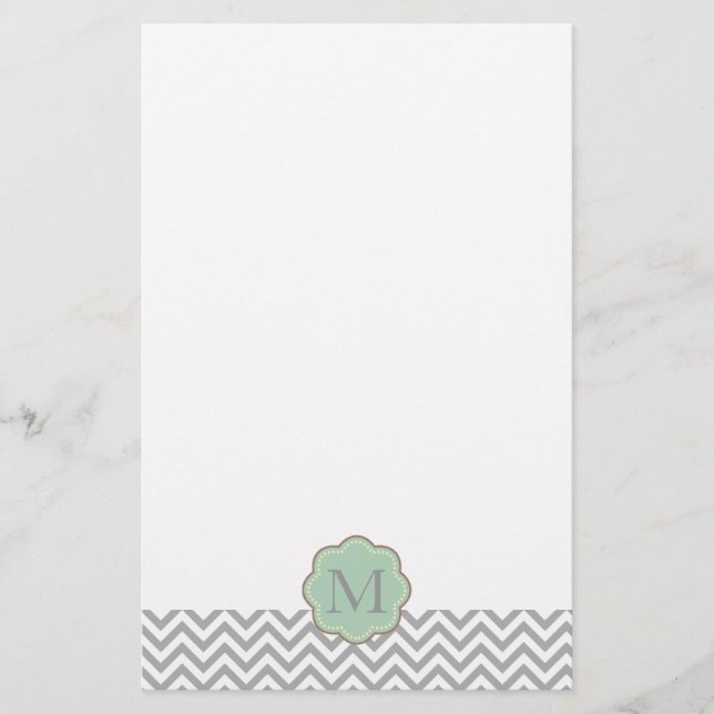 Papelería Gray Chevron (Anverso)