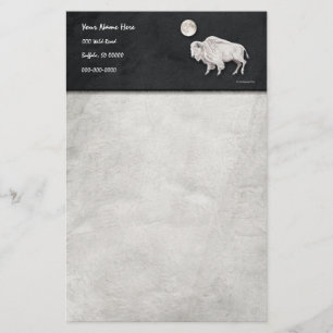 Papelería Gris blanco de la Luna Llena del búfalo