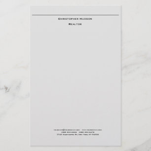 Papelería Gris Claro Simple Plano Profesional