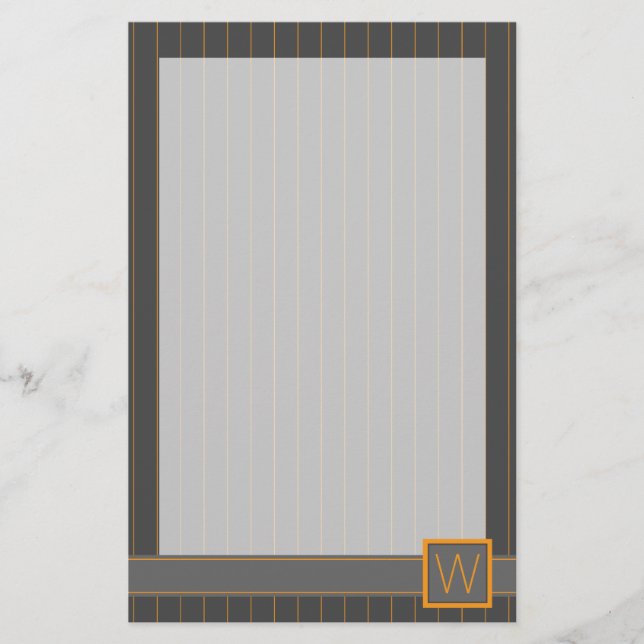 Papelería Gris con estantería de Naranjas (Anverso)