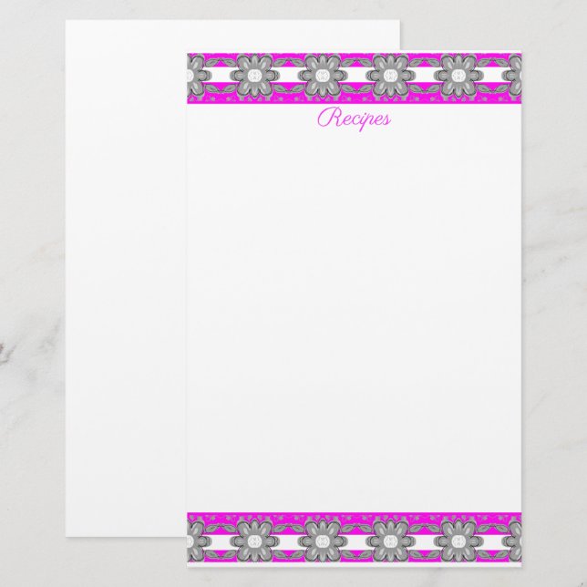 Papelería Gris rosa y blanco (Anverso / Reverso)