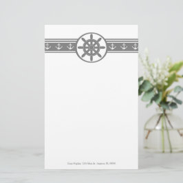 Papelería Gris Ships Wheel Estacionamiento Personalizado