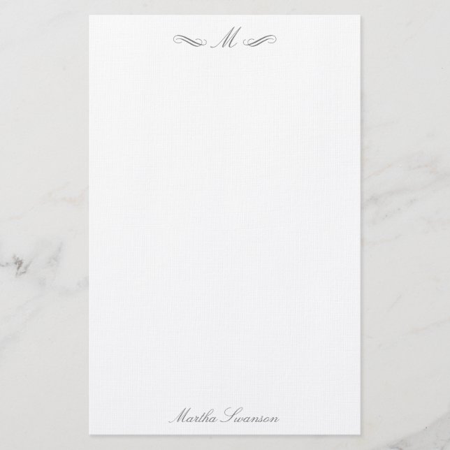 Papelería Gris Smokey de lujo Real Elegante Personalizado (Anverso)
