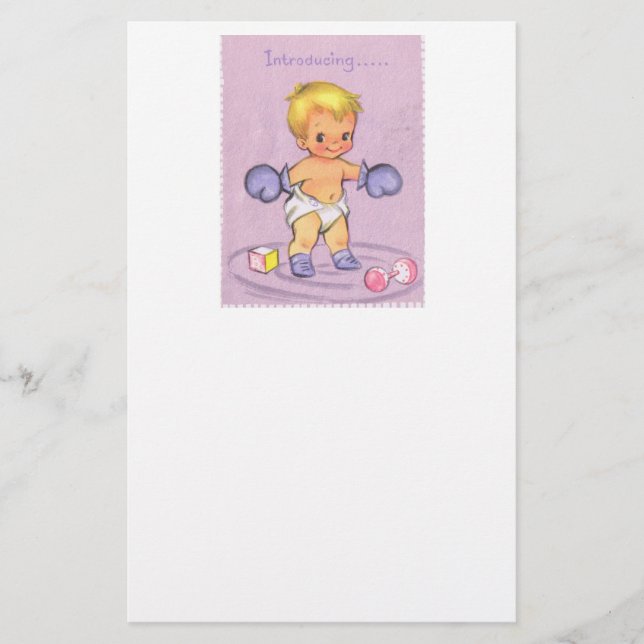 Papelería Guantes de Invitación/Boxeo para bebés ventilado (Anverso)