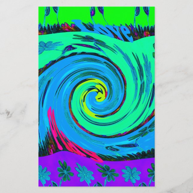 Papelería Guay I Love Hawaii: Diseño de patrones de arte pop (Anverso)