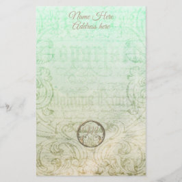 Papelería Guión damasco victoriano dorado elegante