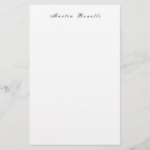 Papelería Guión de Caligrafía Simple Blanco Negro de Moda