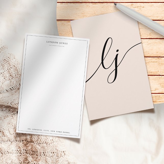 Papelería Guión simple Stationery personalizada Rubor Pink (Subido por el creador)