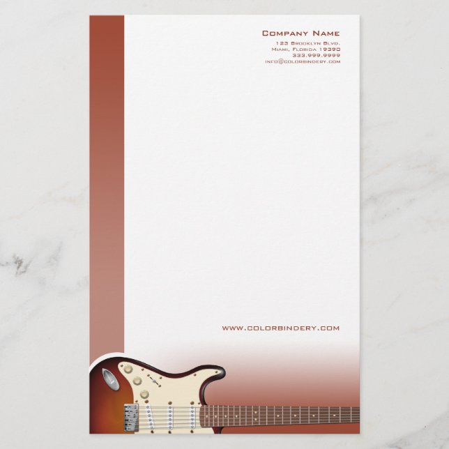 Papelería Guitar Pusher Stationery (Anverso)