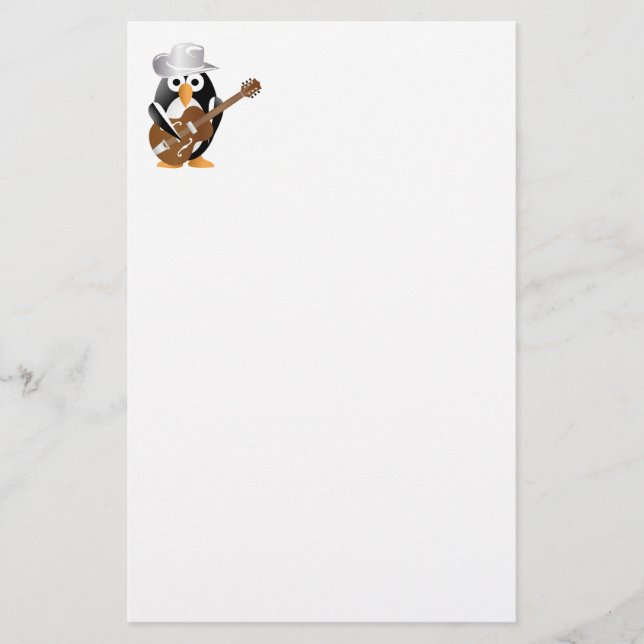 Papelería Guitarrista pingüino (Anverso)