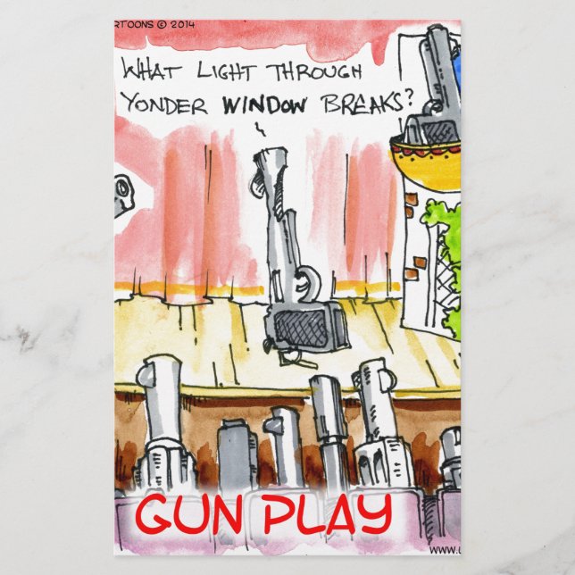 Papelería GunPlay Dibujos Animados Divertidos (Anverso)