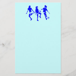 Papelería Habilidades femeninas azules del fútbol