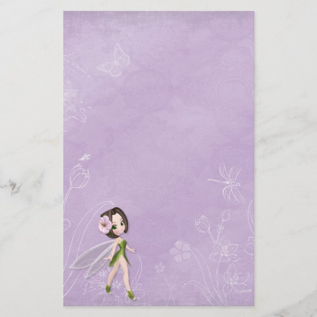 Papelería Hada de la flor (Anverso)