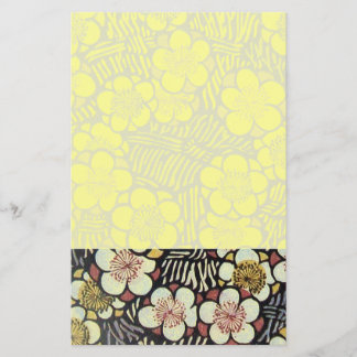 PAPELERÍA HAIKU/ NEGRO BLANCO ROSA AMARILLO FLORES DE PRIMAV