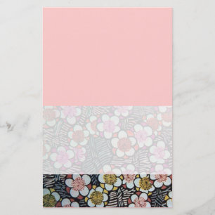 PAPELERÍA HAIKU/ NEGRO BLANCO ROSA AMARILLO FLORES DE PRIMAV
