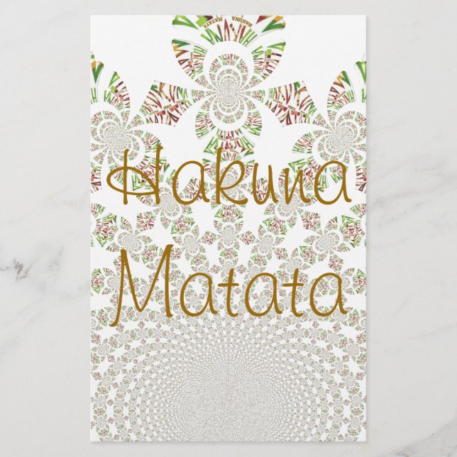 Papelería Hakuna Matata Designer Personalized Stationico (Anverso)